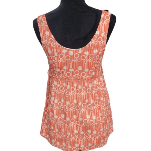 Fossil Orange Retro Flower Power Babydoll Tank Size Small - Picture 5 of 7